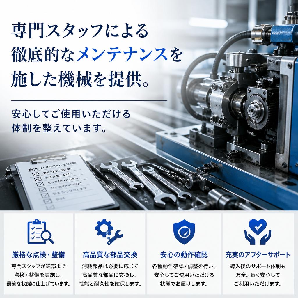 メンテナンス済みで安心