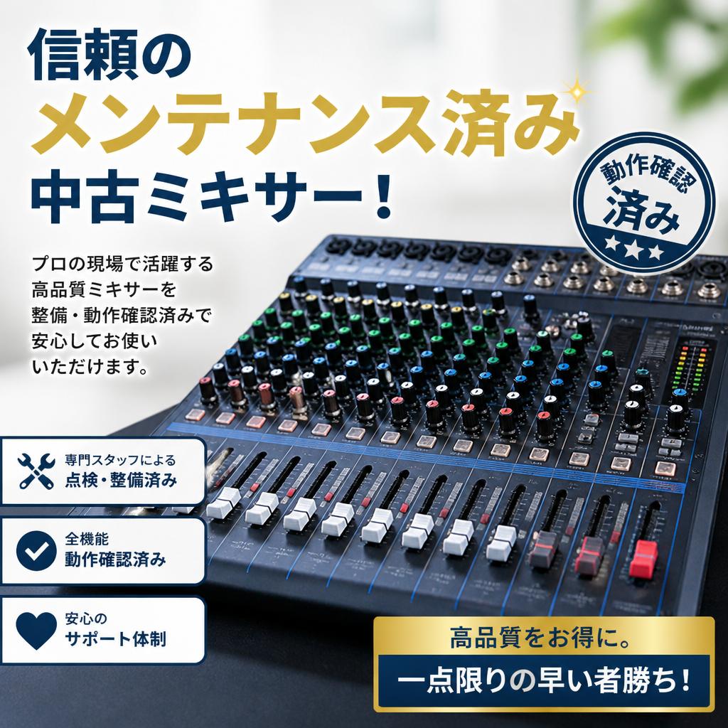 信頼のメンテナンス済み中古ミキサー！