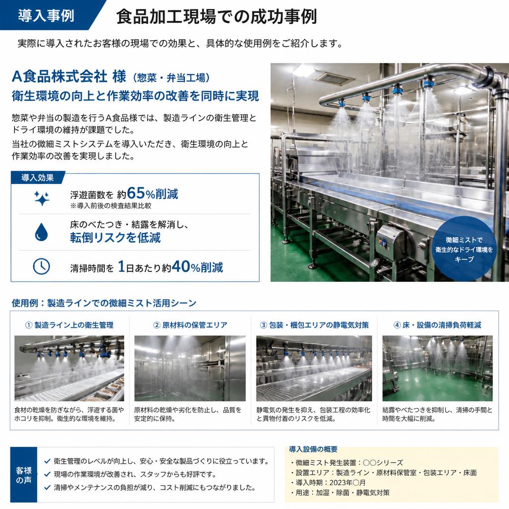 食品加工業界での活用事例