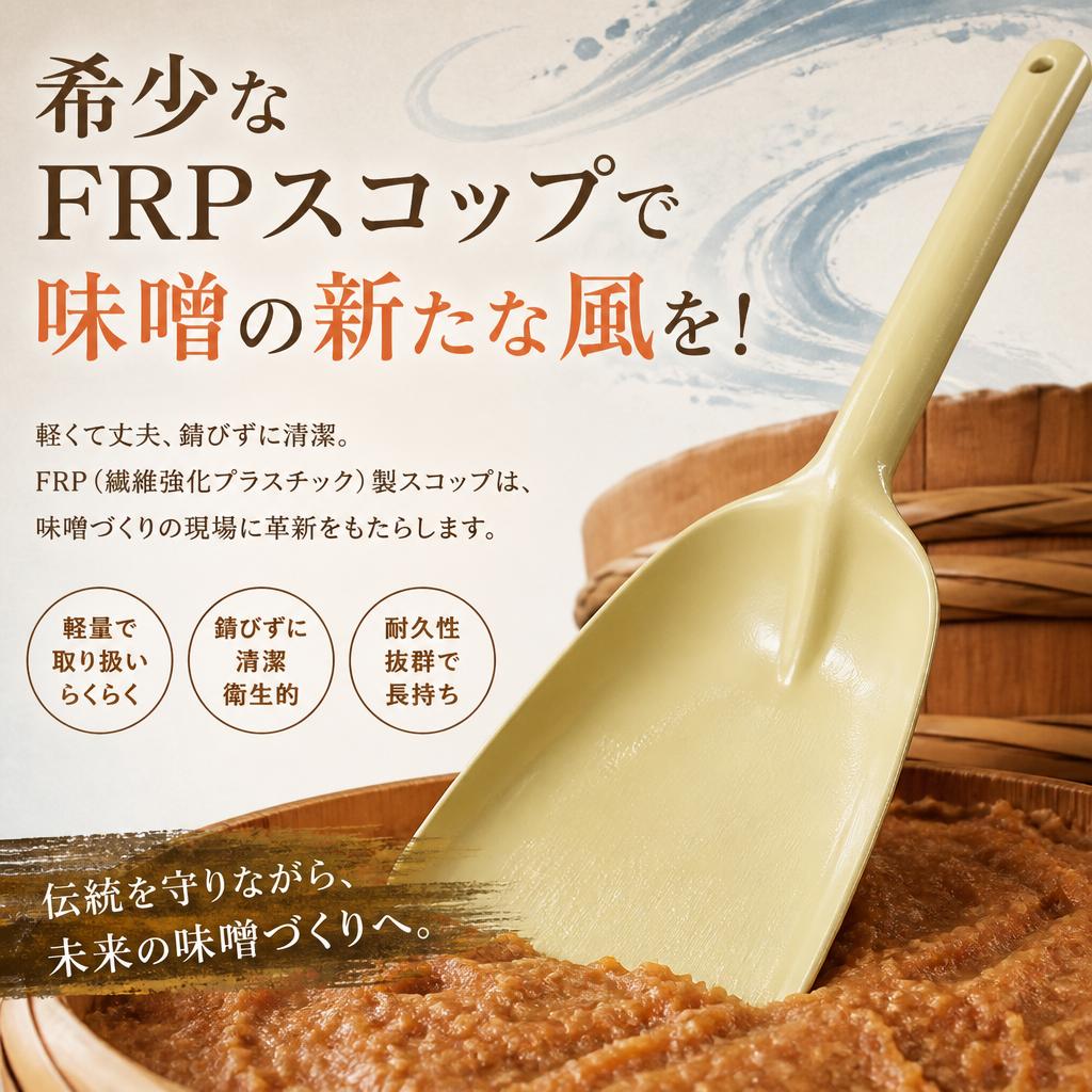 希少なFRPスコップで味噌の新たな風を！