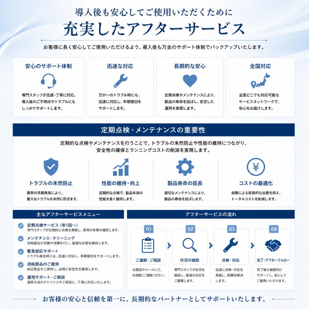 安心のアフターサービス