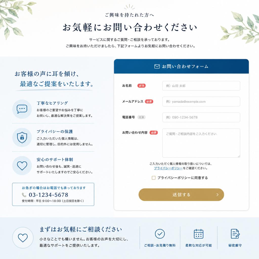 お問い合わせで未来をつかもう