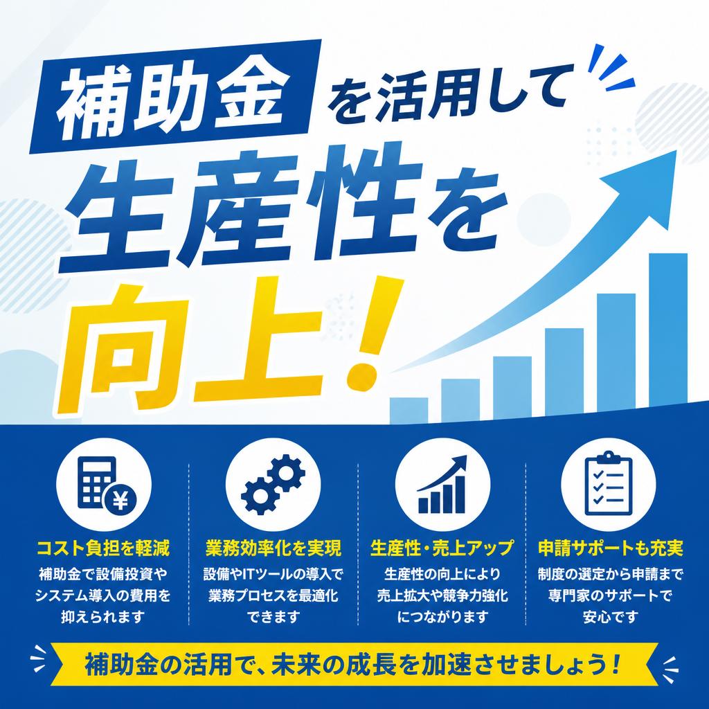 補助金を活用して生産性を向上！