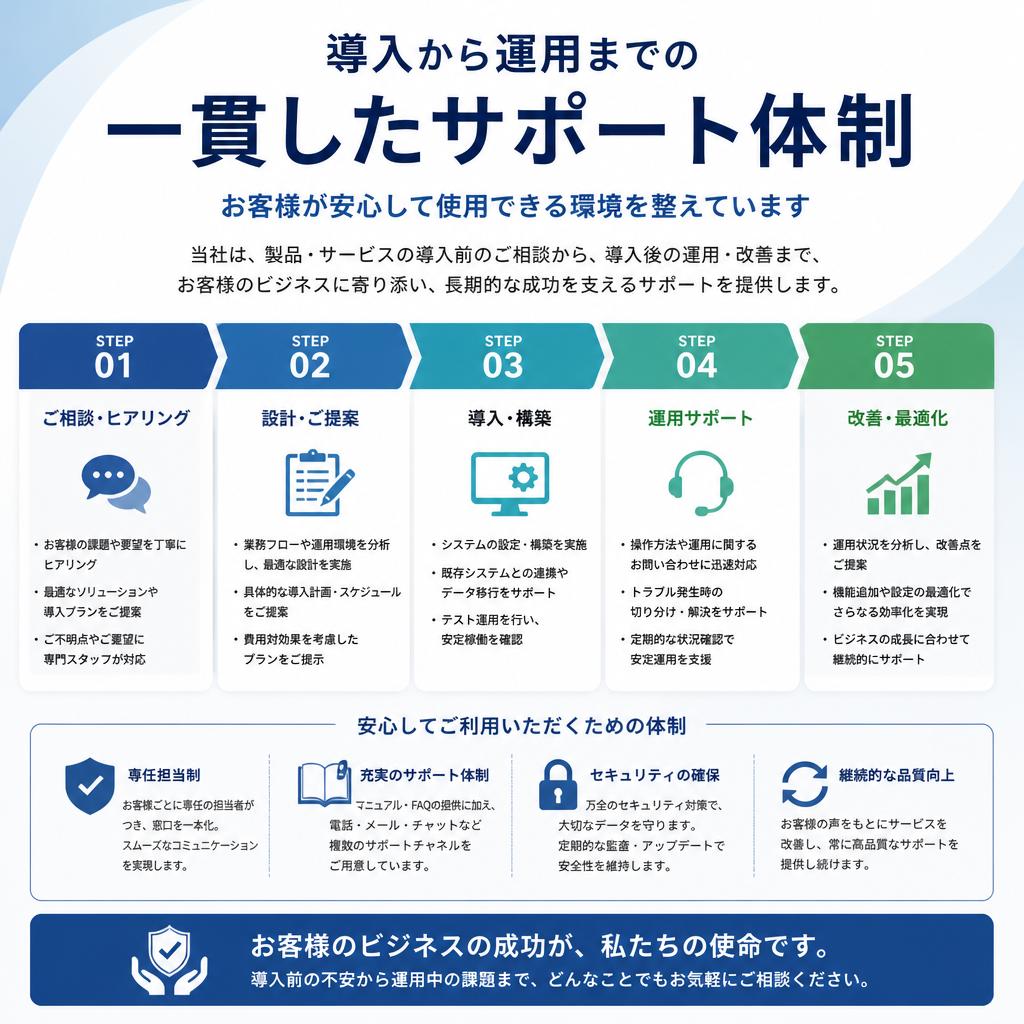導入時のサポート体制