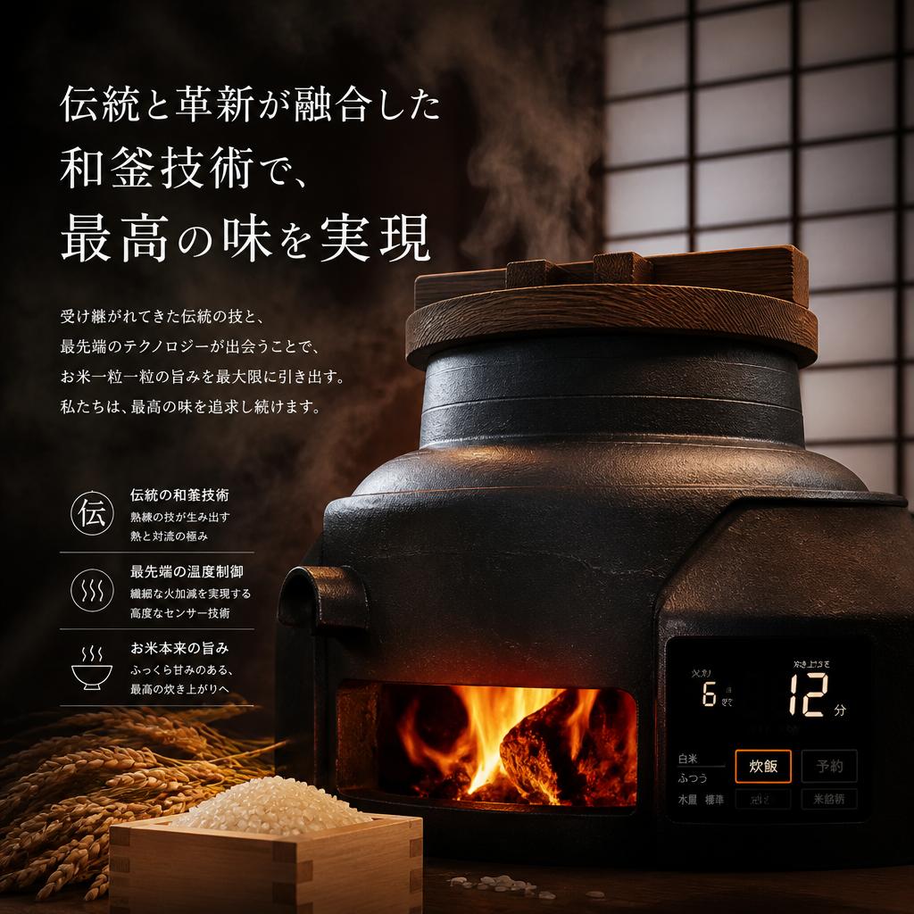 伝統と革新が融合した和釜技術で、最高の味を実現