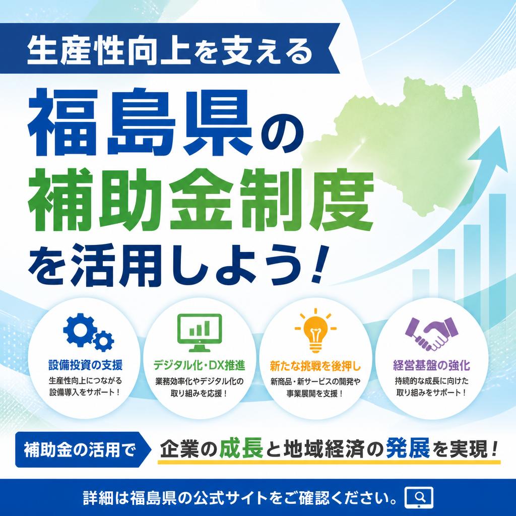生産性向上を支える福島県の補助金制度を活用しよう！
