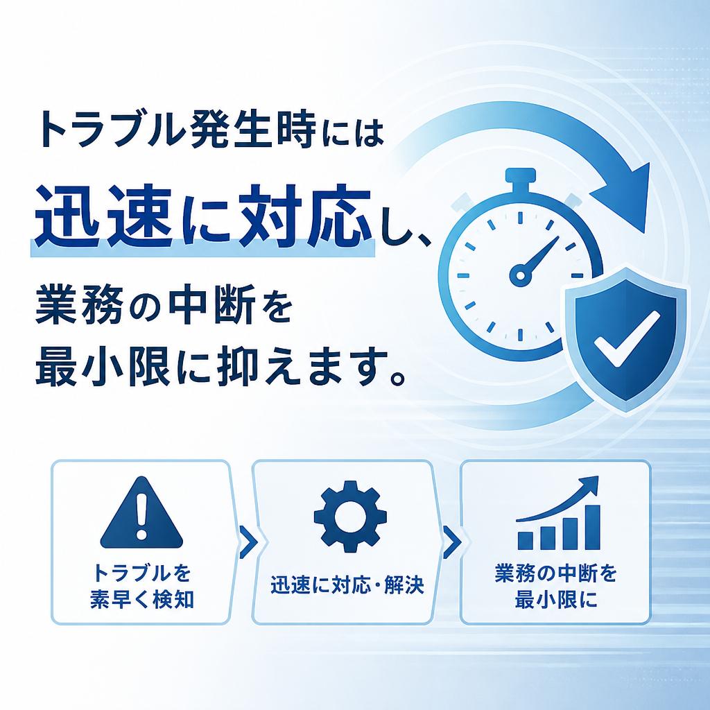 特長4: 故障時の迅速な対応