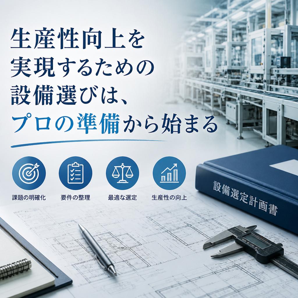 生産性向上を実現するための設備選びは、プロの準備から始まる
