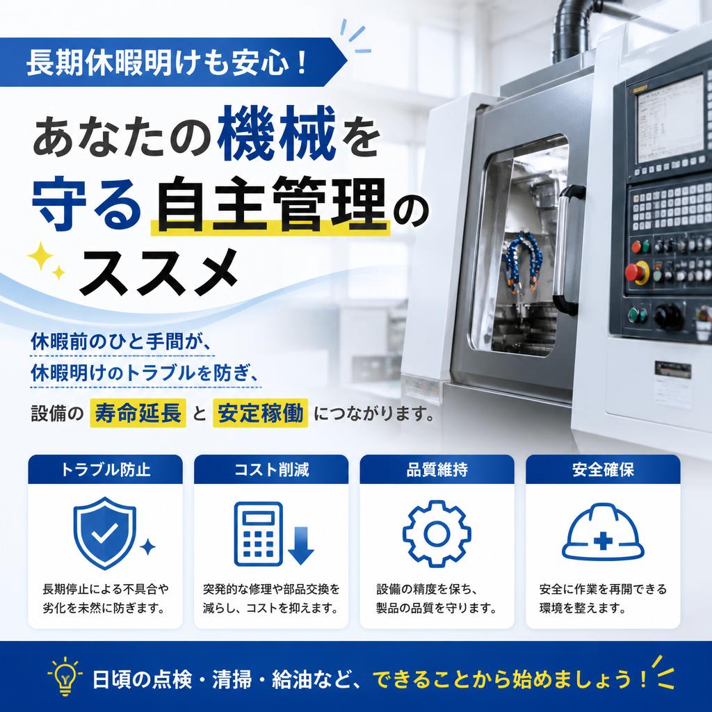長期休暇明けも安心！あなたの機械を守る自主管理のススメ