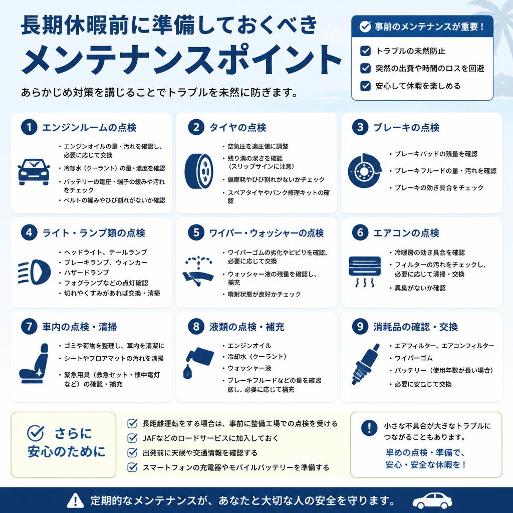 長期休暇前の準備リスト
